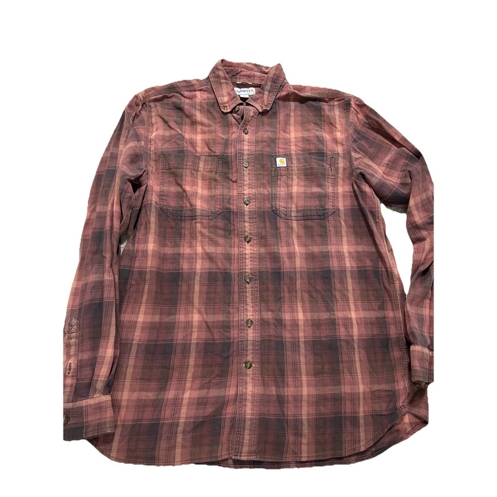 Carhartt Men's Large Tall Relaxed Fit Flannel Long Sleeve Shirt